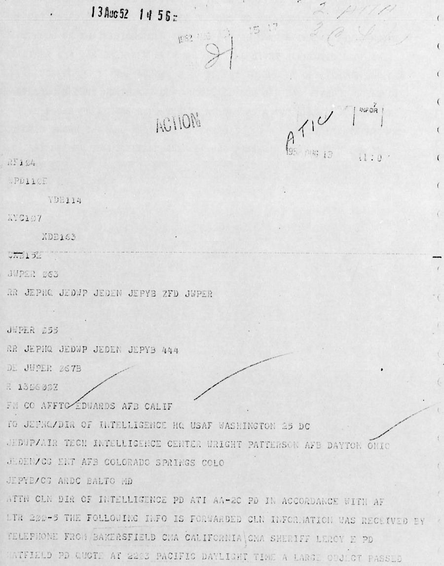 Bakersfield UFO 1952