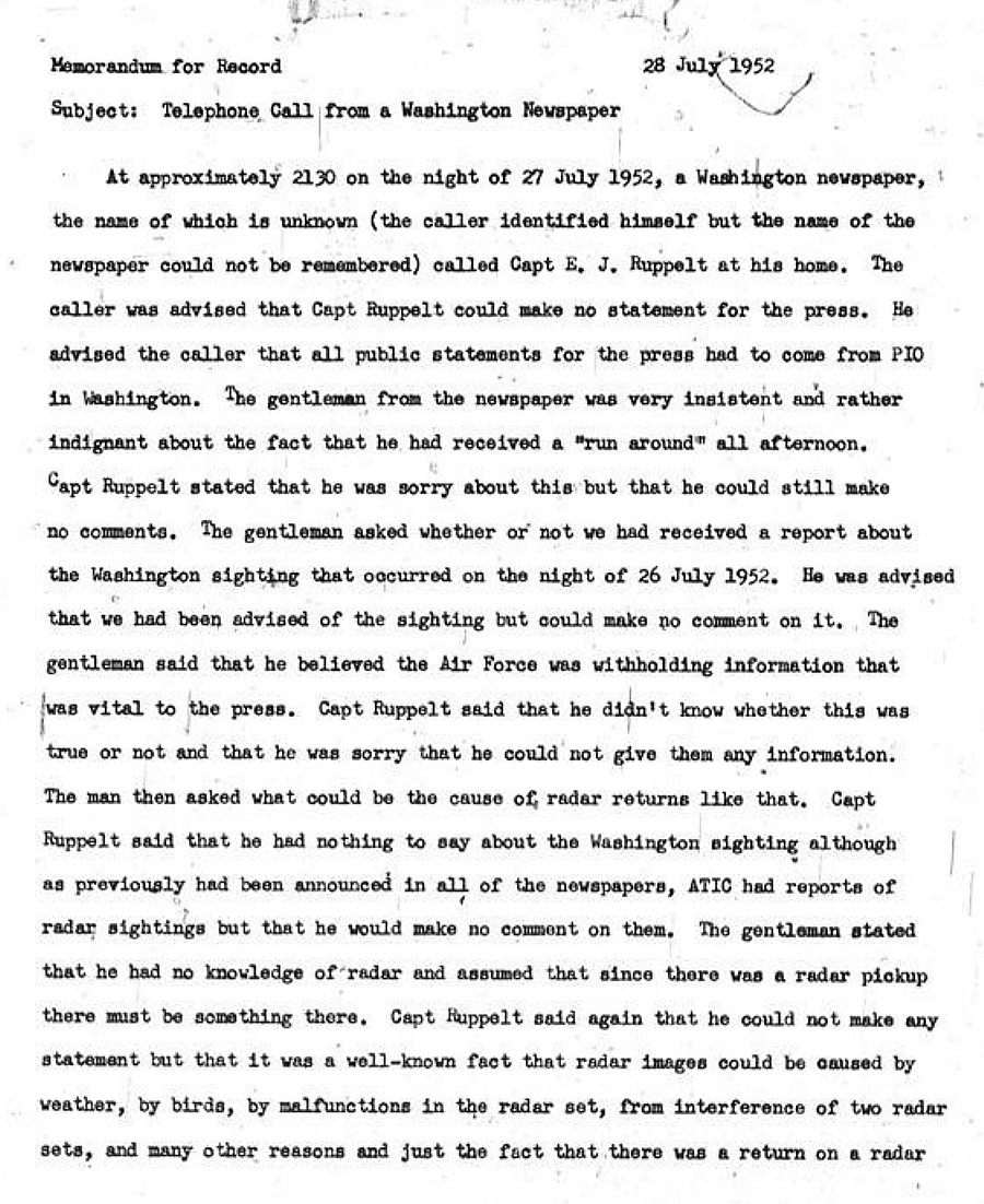 Ruppelt Memo