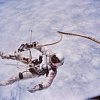 Gemini 4 Astronaut Edward H. White II Floating in Space During First American Spacewalk